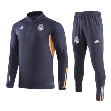 Real Madrid 2023-24 Navy Soccer Zipper Sweatshirt + Pants Children's