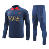 PSG 2023-24 Royal Soccer Zipper Sweatshirt + Pants Kid's