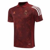 2020-21 Real Madrid UCL Maroon Texture Men's Football Polo Shirt