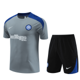 Inter Milan 2024-25 Grey Soccer Jerseys + Short Men's