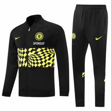 2021-22 Chelsea Black Football Training Suit (Jacket + Pants) Men's