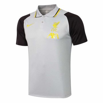 2021-22 Liverpool Grey Football Polo Shirt Men's