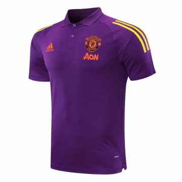 2020-21 Manchester United Purple Men's Football Polo Shirt