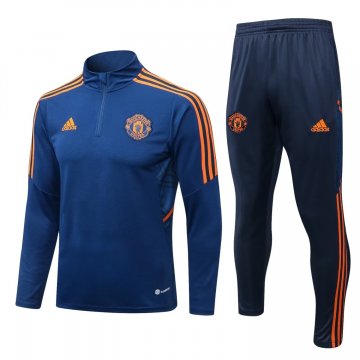 Manchester United 2021-22 Deep Blue Soccer Training Suit Men's