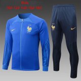 France 2022 Blue Soccer Jacket + Pants Kid's