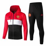 2019-20 Manchester United Hoodie Red Men's Football Training Suit(Jacket + Pants)