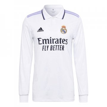 #Long Sleeve Real Madrid 2022-23 Home Soccer Jerseys Men's
