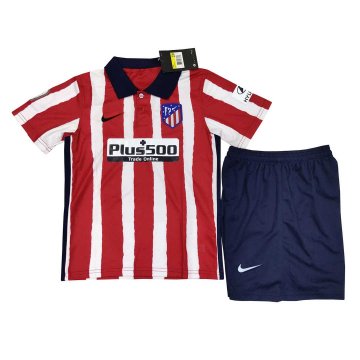 2020-21 Atletico Madrid Home Kids Football Kit(Shirt+Shorts)