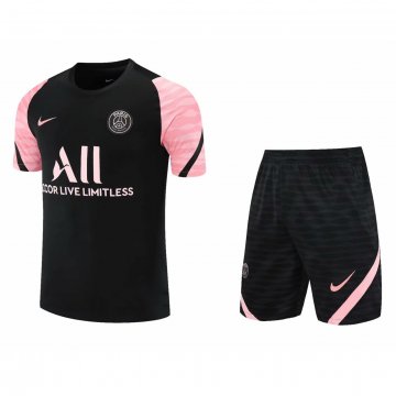 PSG 2021-22 Black - Pink Soccer Training Suit (Jerseys+Short) Men's