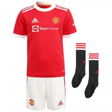 2021/22 Manchester United Home Football Kit (Shirt + Short + Socks) Kid's