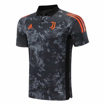 2020-21 Juventus UCL Black Texture Men's Football Polo Shirt