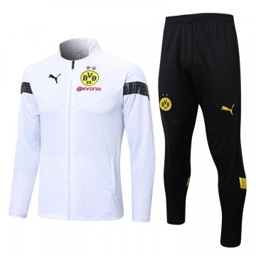 Borussia Dortmund 2022-23 White Soccer Jacket + Pants Men's