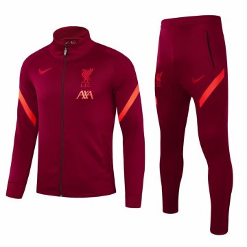 2021-22 Liverpool Burgundy Football Training Suit (Jacket + Pants) Men's