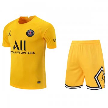 PSG 2021-22 Goalkeeper Yellow Men's Soccer Jerseys + Shorts