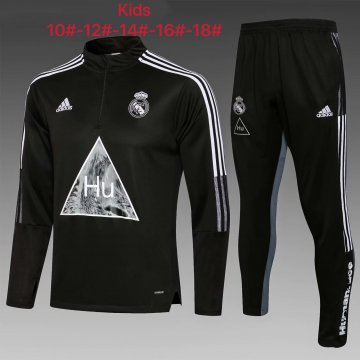 Real Madrid x Human Race 2021-22 Black Soccer Training Suit Kid's