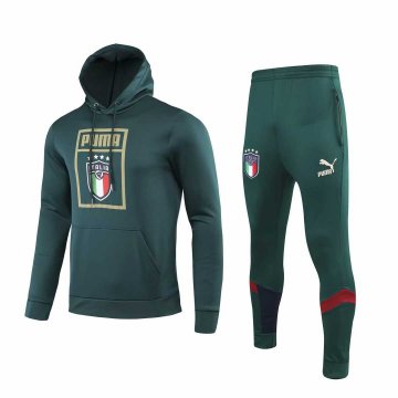 2019-20 Italy Hoodie Green Men's Football Training Suit(Sweatshirt + Pants)