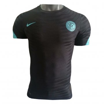 2021-22 Inter Milan Pre-Match Black Football Jersey Shirts Men's Match