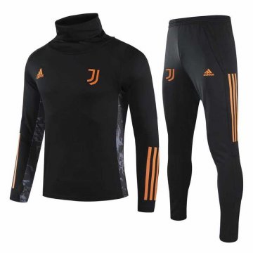 2020-21 Juventus Turtle Neck UCL Black Football Training Suit Men [2020127912]