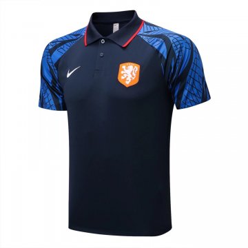 Netherlands 2022 Navy Soccer Polo Jerseys Men's