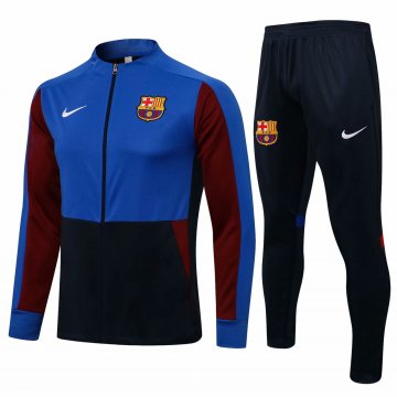 Barcelona 2021-22 Blue - Black Soccer Training Suit Jacket + Pants Men's
