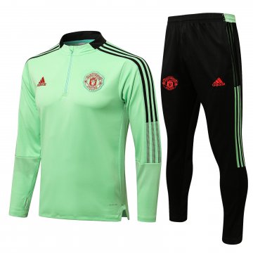 Manchester United 2021-22 Green Soccer Training Suit Men's