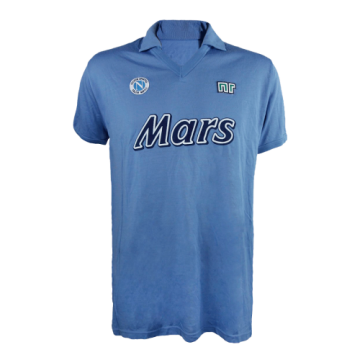 89/90 Napoli Home Blue Retro Football Jersey Shirts Men