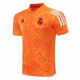 2020-21 Real Madrid UCL Orange Texture Men's Football Polo Shirt