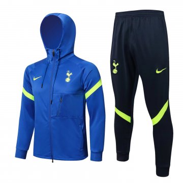 Tottenham Hotspur 2021-22 Hoodie Blue II Soccer Training Suit Jacket + Pants Men's
