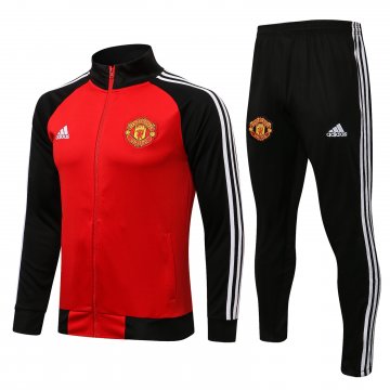 Manchester United 2021-22 Red - Black Soccer Training Suit Jacket + Pants Men's