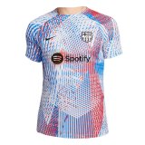 Barcelona 2021-22 White 3D Soccer Training Jerseys Men's
