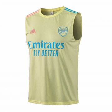 2021-22 Arsenal Yellow Football Singlet Shirt Men's