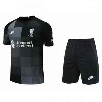 Liverpool 2021-22 Goalkeeper Black Soccer Jerseys + Short Men's