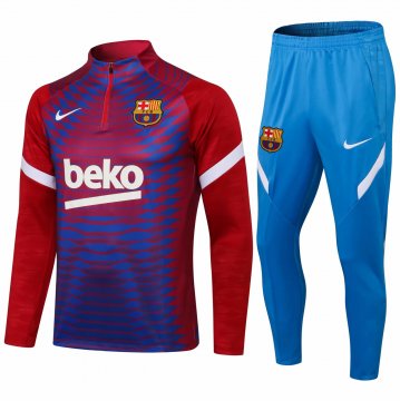 Barcelona 2021-22 Red Graphic Football Training Suit Men's