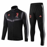 2019-20 Juventus High Neck Black Men's Football Training Suit(Jacket + Pants)