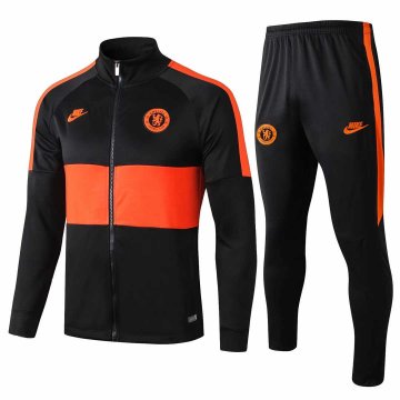 2019-20 Chelsea Black Men's Football Training Suit(Jacket + Pants) [47012091]
