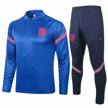 2020-21 England Blue Half Zip Men's Football Training Suit(Jacket + Pants) [47012655]
