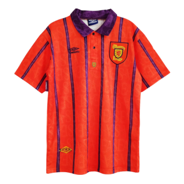 93/95 Scotland Away Red Retro Football Jersey Shirts Men