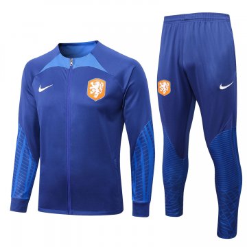 Netherlands 2022 Blue Soccer Jacket + Pants Men's