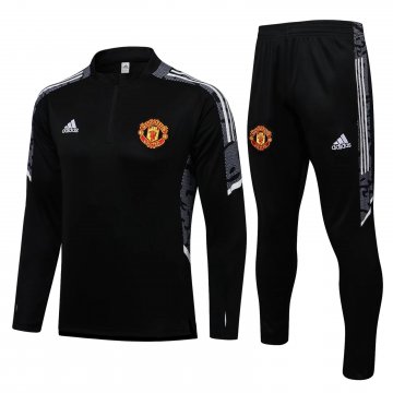 Manchester United 2021-22 Black Soccer Training Suit Men's