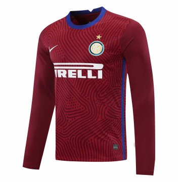 2020-21 Inter Milan Goalkeeper Red Long Sleeve Men Football Jersey Shirts
