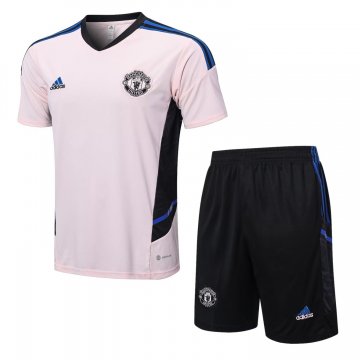 Manchester United 2022-23 Pink Soccer Jerseys + Short Men's