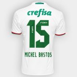 2016-17 Palmeiras Away White Football Jersey Shirts Michel Bastos #15