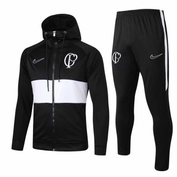 2019-20 Corinthians Hoodie Black Men's Football Training Suit(Jacket + Pants)