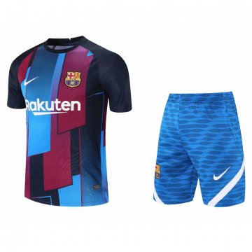 Barcelona 2021-22 Red - Blue Soccer Training Suit (Jerseys+Short) Men's