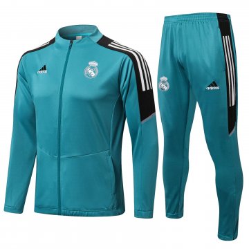 Real Madrid 2021-22 Green Soccer Training Suit Jacket + Pants Men's
