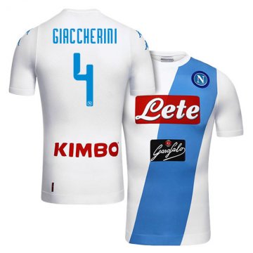 2016-17 Napoli Away White Football Jersey Shirts #4 Emanuele Giaccherini