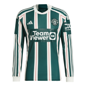 #Long Sleeve Manchester United 2023-24 Away Soccer Jerseys Men's