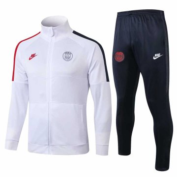 2019-20 PSG White Men's Football Training Suit(Jacket + Pants)