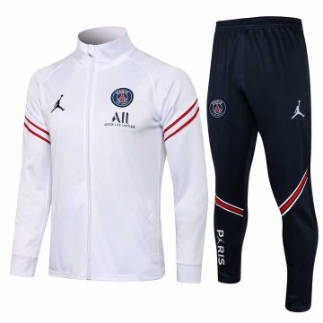 2021-22 PSG x Jordan White Football Training Suit (Jacket + Pants) Men's