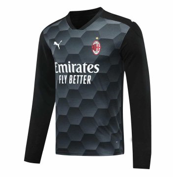 2020-21 AC Milan Goalkeeper Black Long Sleeve Men Football Jersey Shirts
